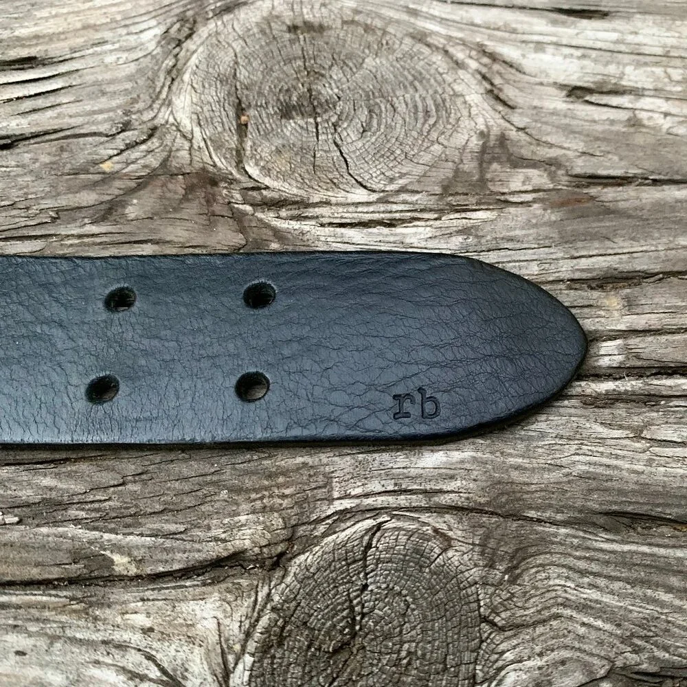 Rag & Bone brass buckle double perforated leather belt - Picture 5 of 12